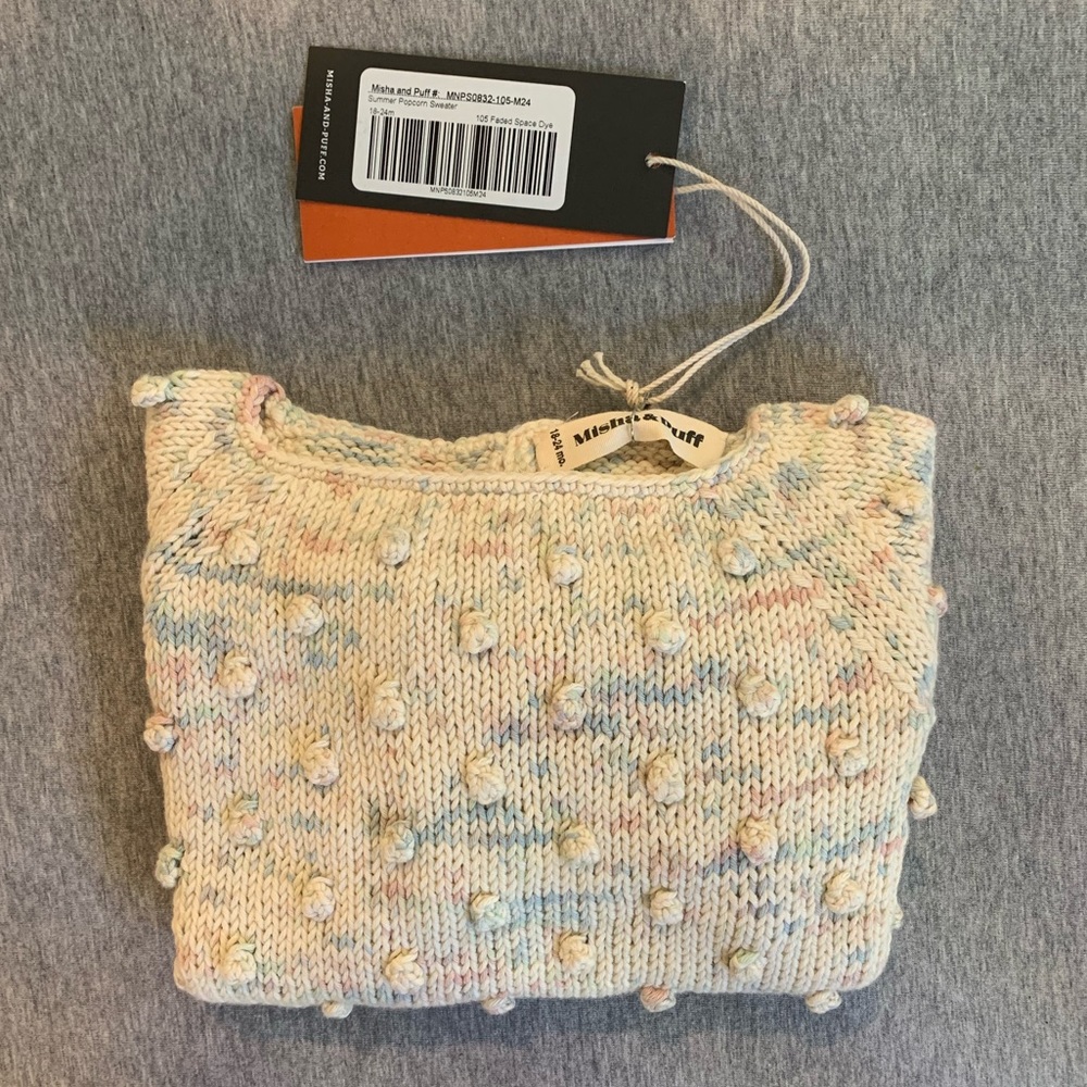 Misha & Puff Popcorn Sweater, Faded Space Dye NWT